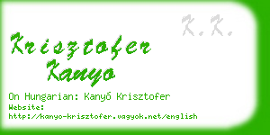 krisztofer kanyo business card