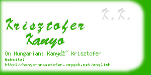 krisztofer kanyo business card